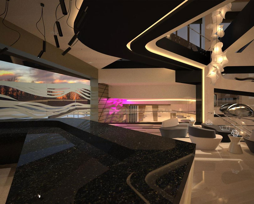 豪华现代会所设计3个部分