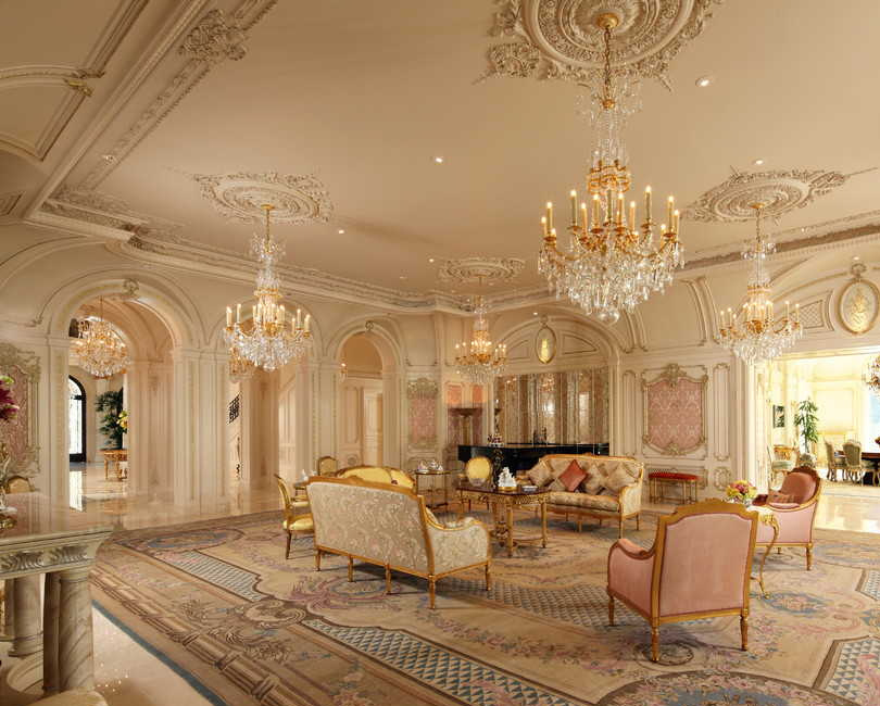 过于奢华的巴洛克风格装饰会所的室内设计